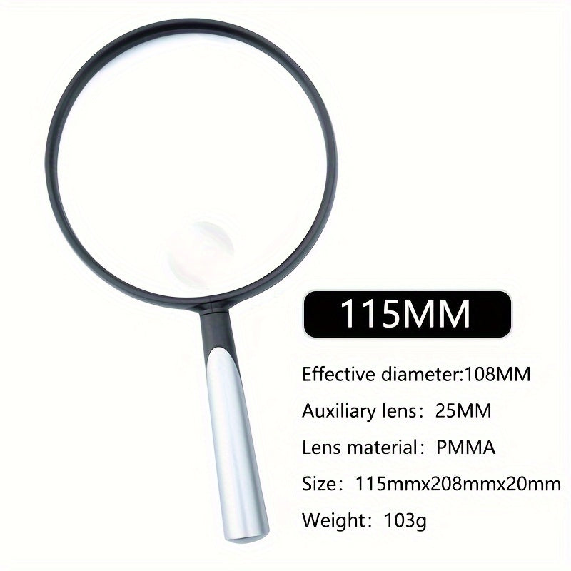 10X Handheld Magnifying Glass Shatterproof Reading Magnifier For Seniors