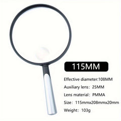 10X Handheld Magnifying Glass Shatterproof Reading Magnifier For Seniors