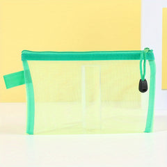 Mini Mesh Zipper Cosmetic Bags Portable File Bag Traveling Small Makeup Pouch