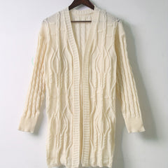 Ribbed Knit Cardigan V Neck Long Sleeve Sweater Women's Clothing