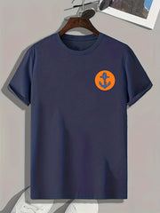 Anchor Chest Print Men's Graphic T shirt Casual Comfy