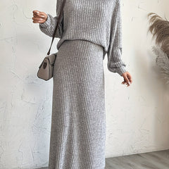 High Neck Jumper & Skirt 2 Piece Set
