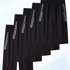 Men's Active Elastic Waist Drawstring Shorts with Zipper Pocket