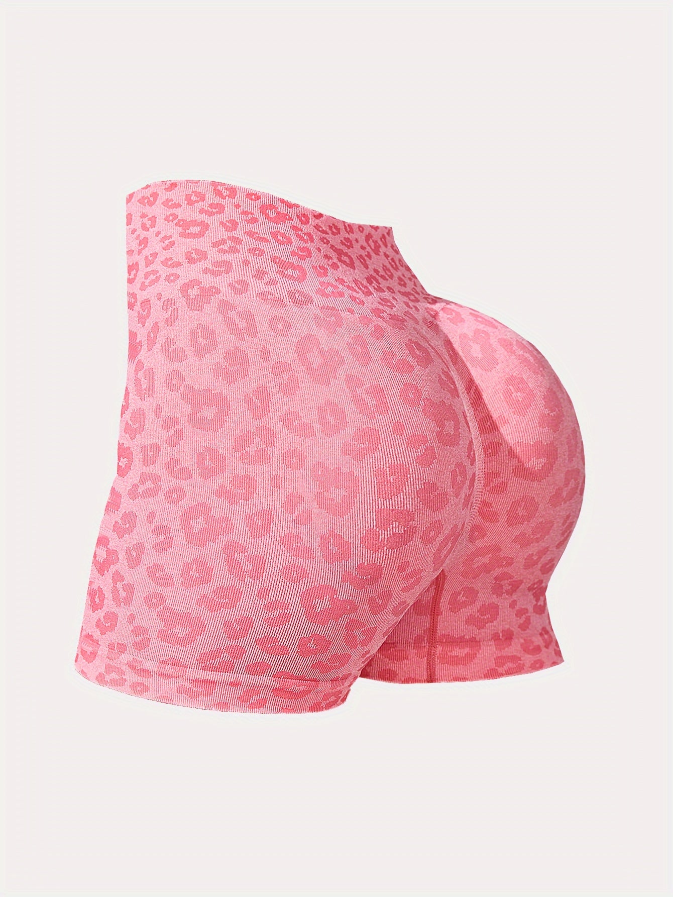 3pcs Leopard Print Hip Lifting Yoga Shorts High Waist Workout Activewear