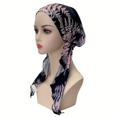 Floral Print Head Wraps Soft Turban Casual Bonnet Ramadan Head Scarf
