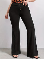 High Rise Flared Leg Trousers