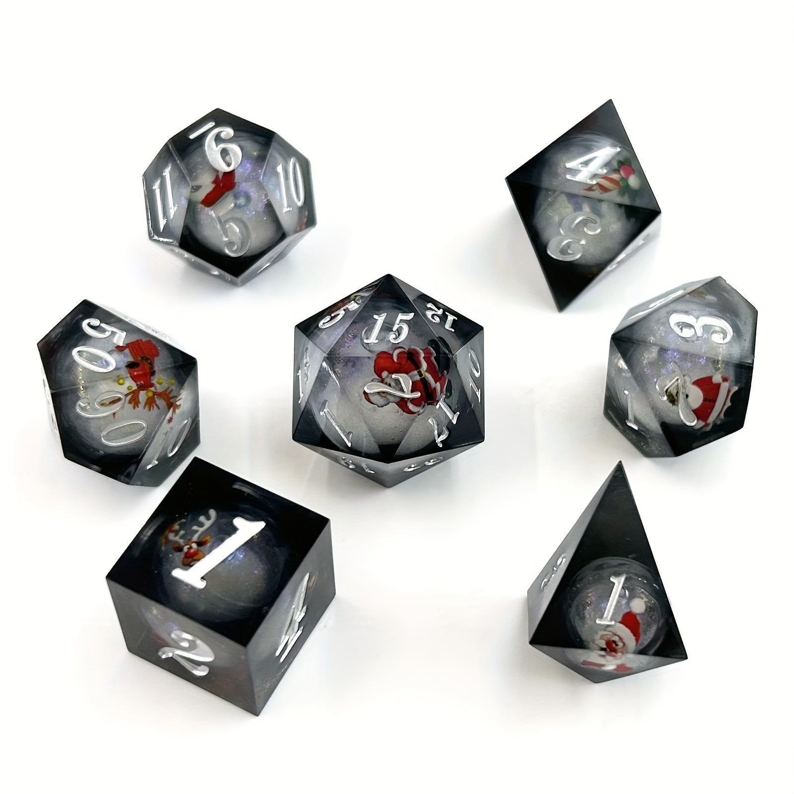 Christmas Resin Liquid Dice Set - Desktop Entertainment Game Accessories