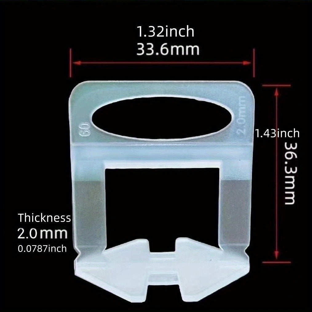 100pcs Tile Leveling Clips 2mm Tile Leveling Spacer Tile Leveling System