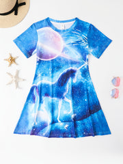 Girls Summer 3D Animal Print Princess Dress