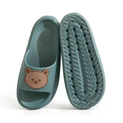 Men's Cartoon Bear Slides Lightweight Quick drying Non slip Slippers