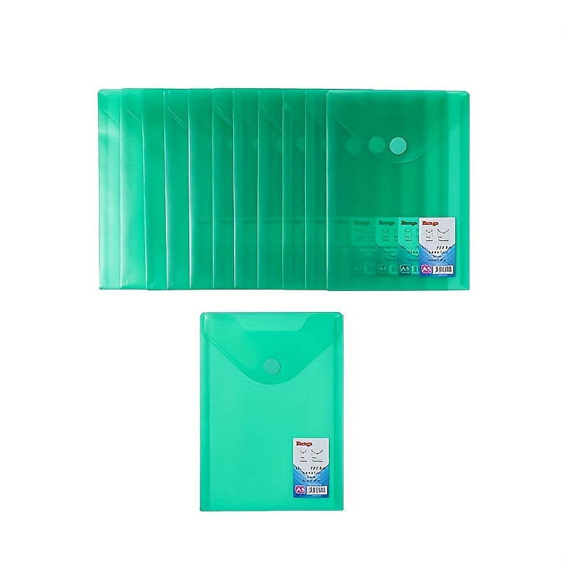 12pcs A5 File Bag Office File Bag Plastic Data Bag A5 Bill Storage Bag