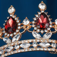 Crystal Ruby Tiara Wedding Bridal Crown Head Jewelry