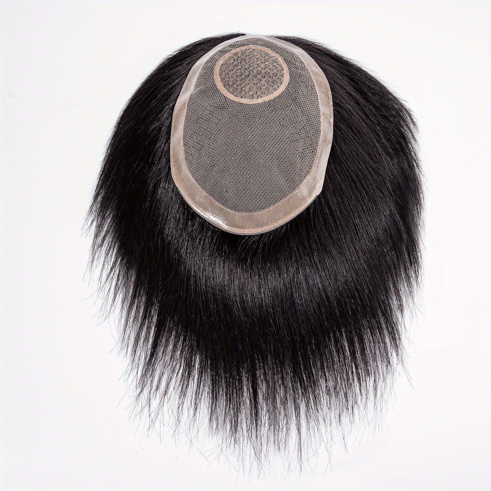 Men's Clip In Hairpiece 14x19 Straight Hair Topper with Bangs