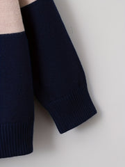 Boys Block Sweater Round Neck Long Sleeve Knit Pullover Top
