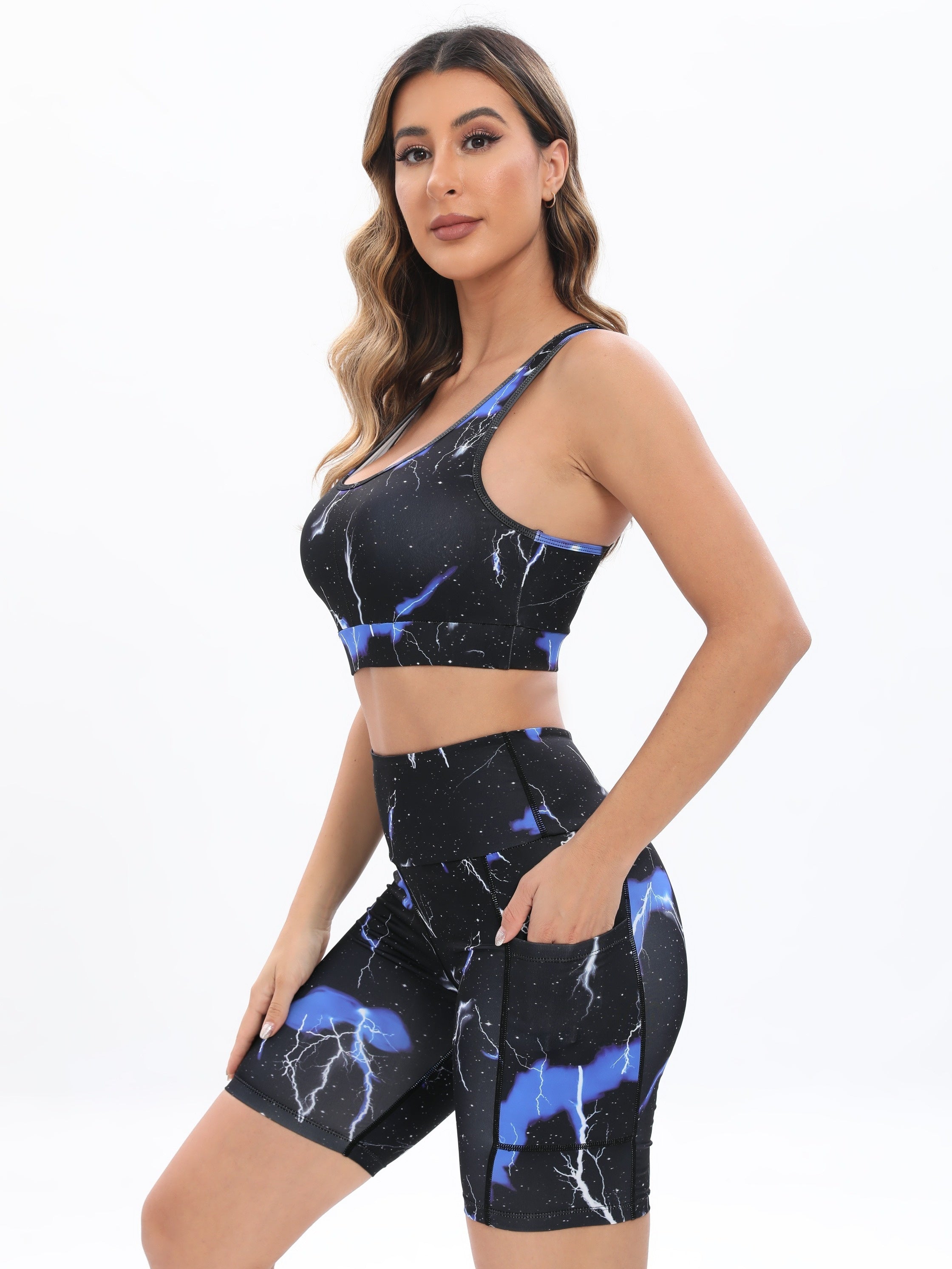 Yoga Crop Tank Top & Running Shorts Set