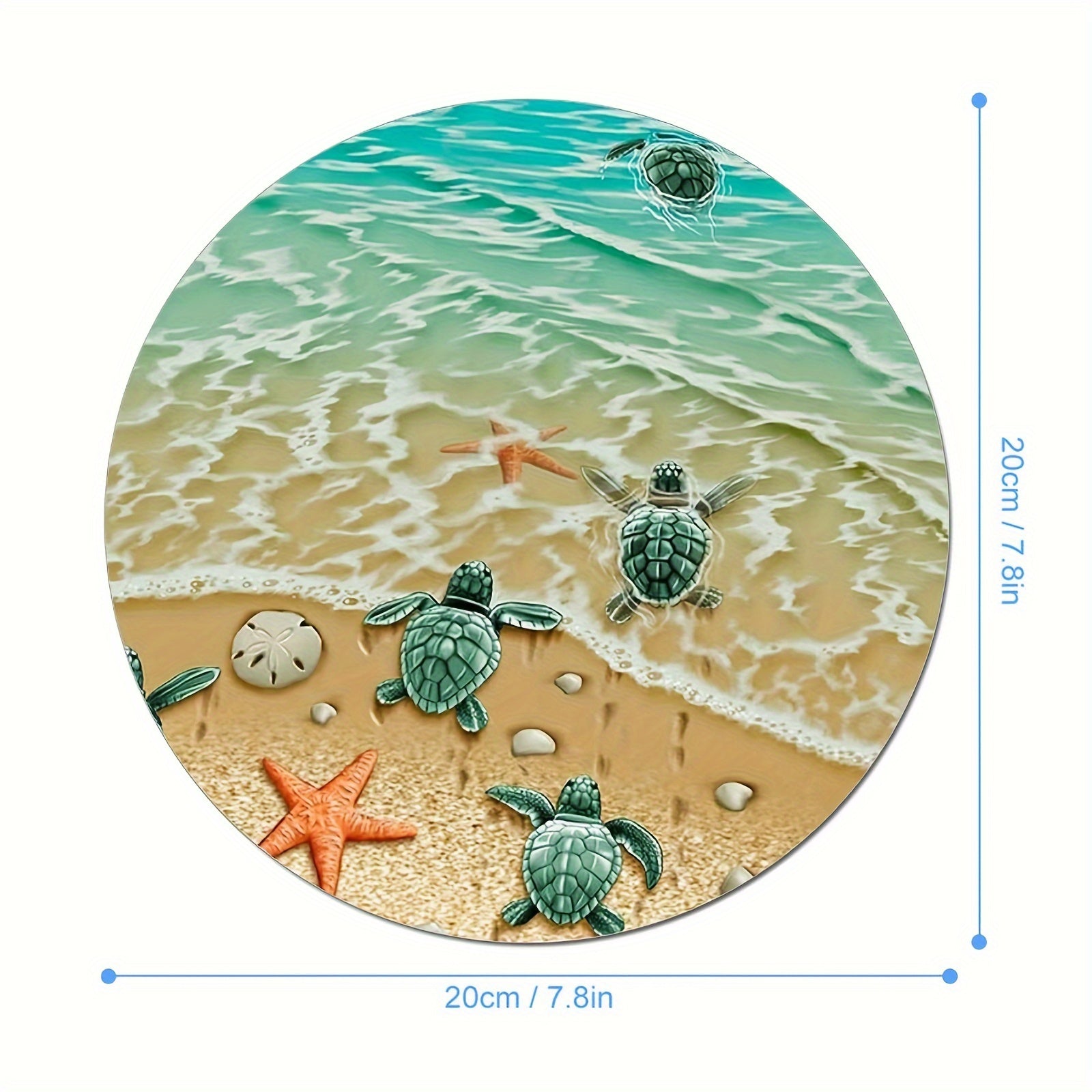 Turtle Starfish Round Mouse Pad Non Slip Rubber Base