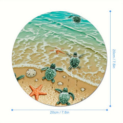 Turtle Starfish Round Mouse Pad Non Slip Rubber Base