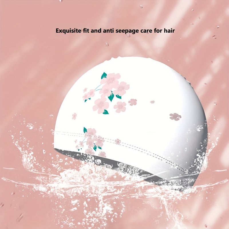 High Elastic Swimming Cap for Long Hair Adults with Comfortable Decor