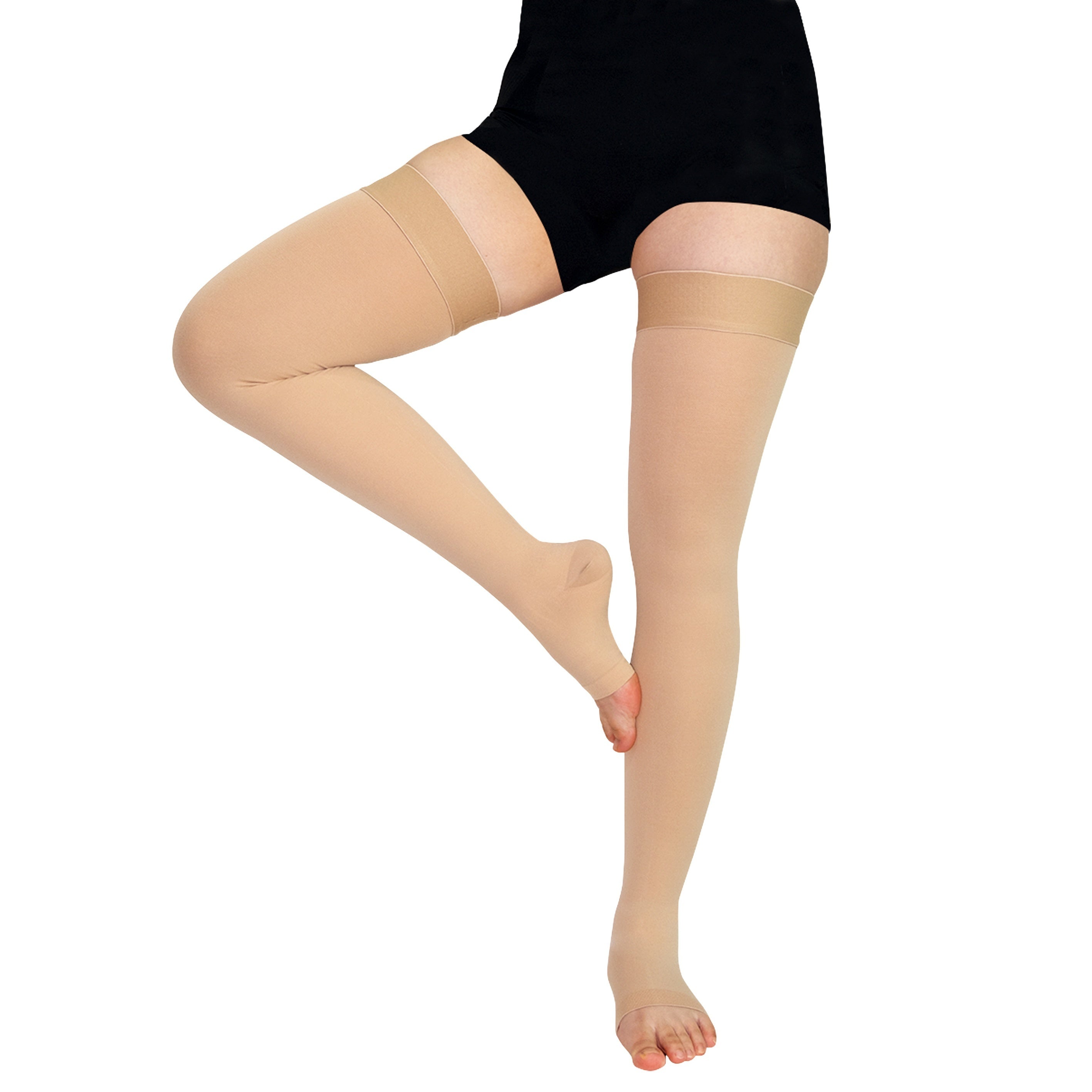 Medical Thigh High Compression Stockings 20-30 mmHg Open Toe For Men & Women