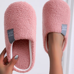 Women's Letter Patch Fluffy Bedroom Slippers