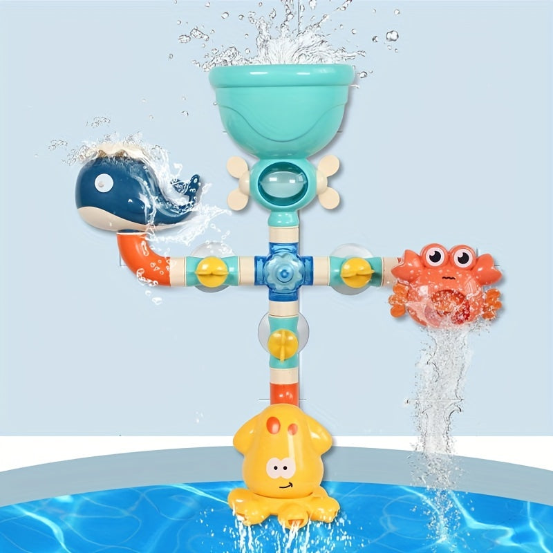 Baby Bath Time DIY Water Pipe Toy with Spray Feature
