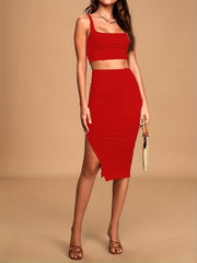Y2K Tank Top & Pencil Skirt Set Sexy Summer Outfit