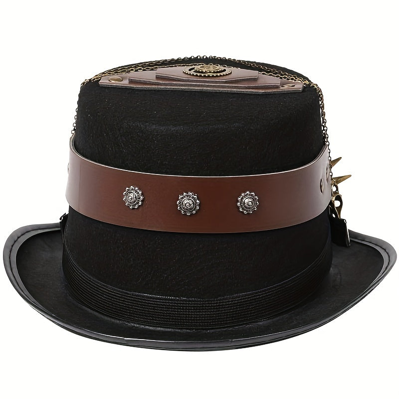 Steampunk Top Hat with Goggles for Halloween Cosplay