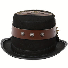 Steampunk Top Hat with Goggles for Halloween Cosplay