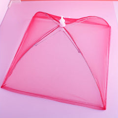 2pcs Foldable Umbrella Food Tent Cover with Lace, Portable Anti Mosquito Mesh