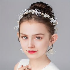 Flower Faux Pearl Headband for Girls