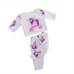 Purple Unicorn Pattern Doll Clothes for 17-18 Inch Dolls