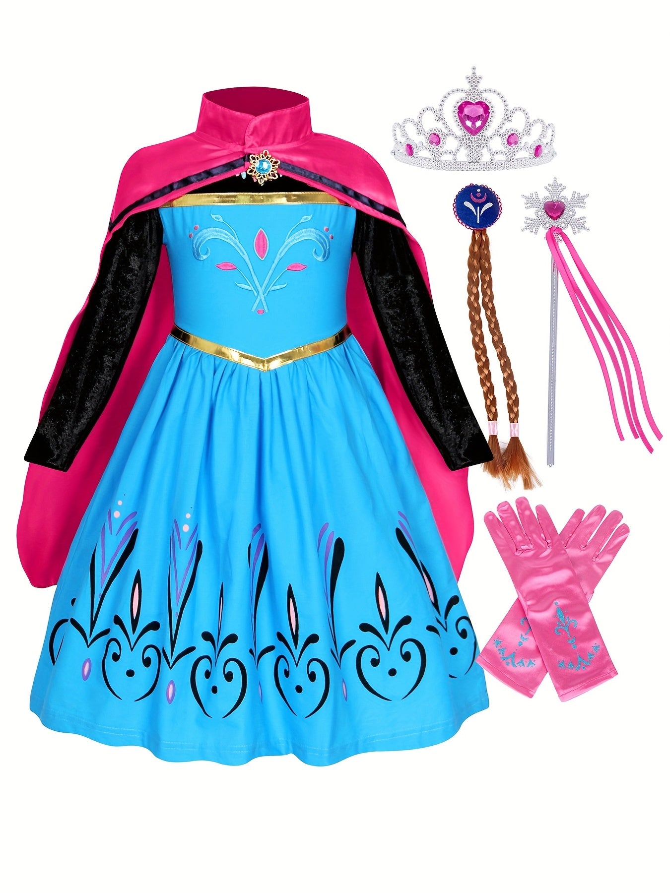 Girls Queen Princess Dress Costume Dress Up Birthday Party Christmas Cosplay