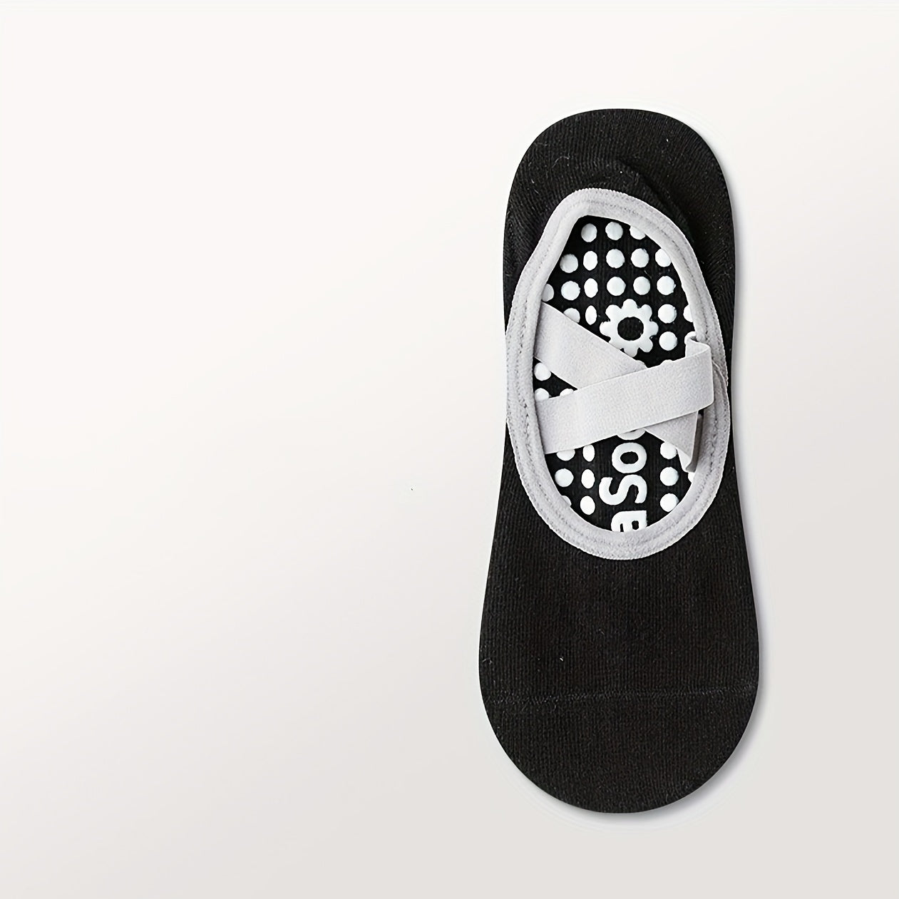 Women's Non Slip Yoga Socks w/ Extra Grips, Cross Strap Design