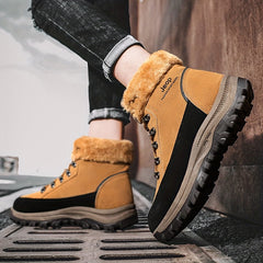 Men's High Top Hiking Boots Plush Lining Snow
