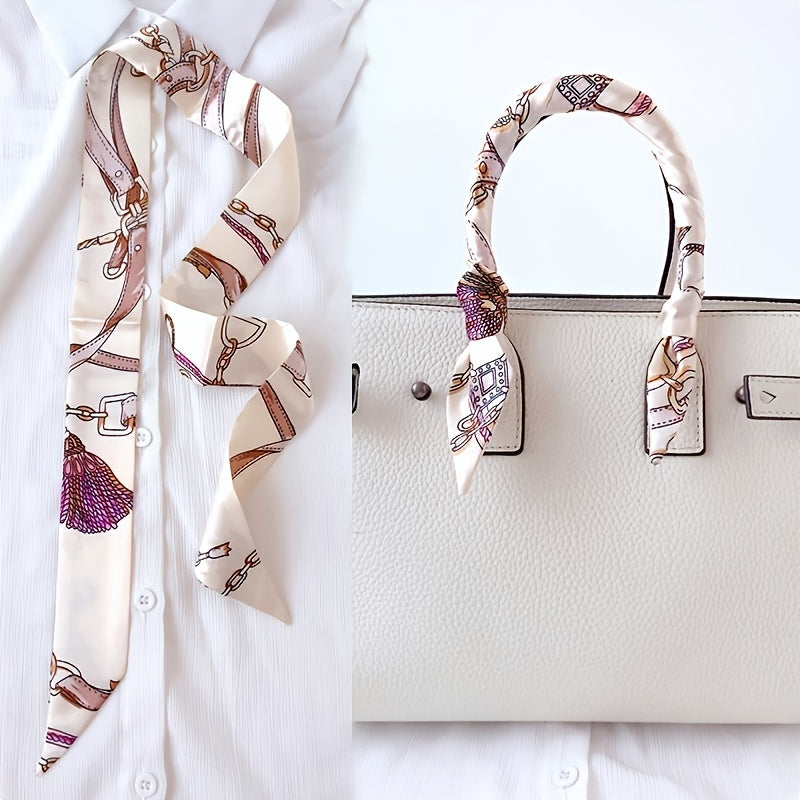 Chunky Strappy Neckline Scarf - Silk Band Hair Head Band