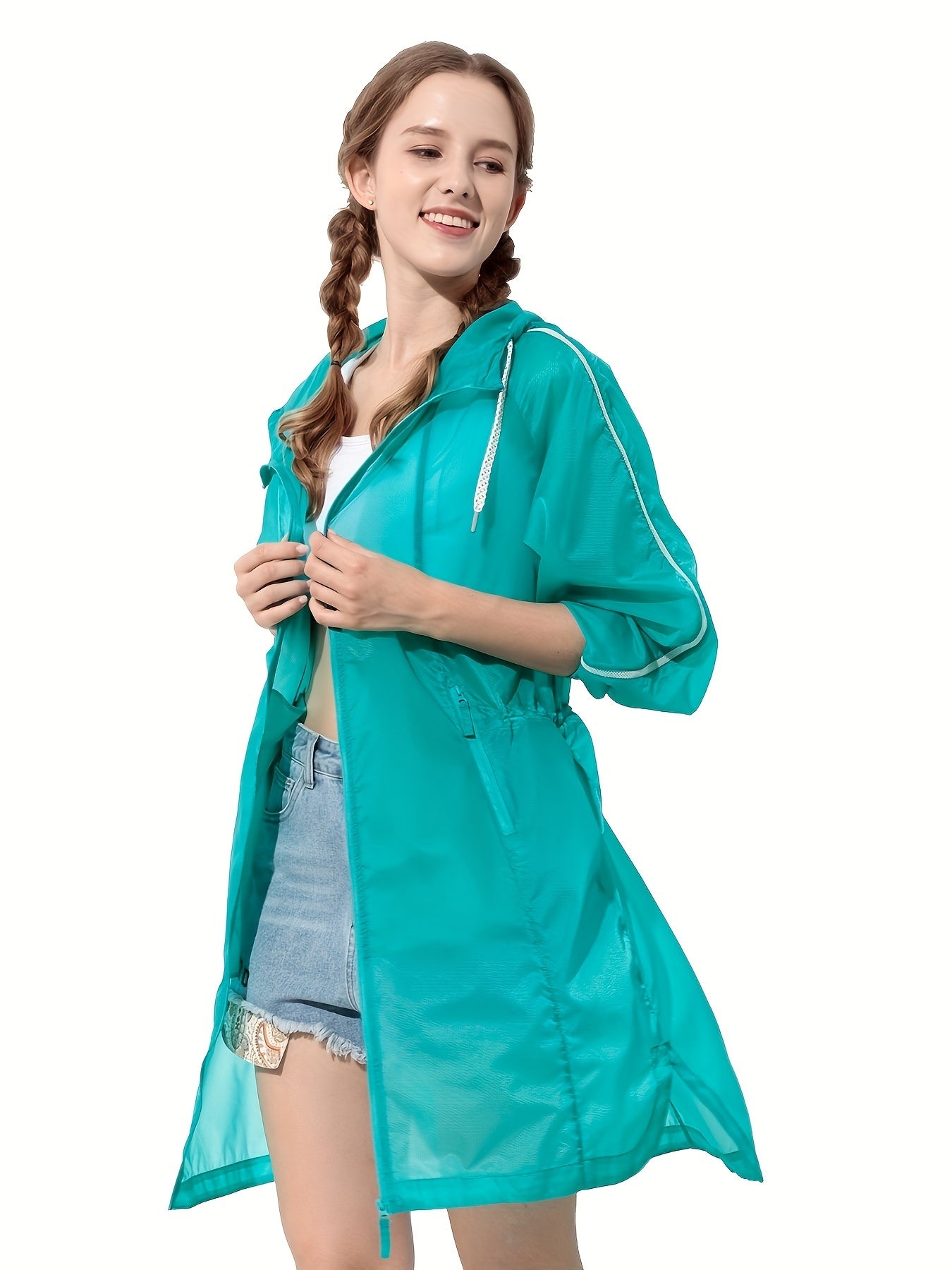 Women's Sun Protection Hooded Jacket Lightweight Zip-Up