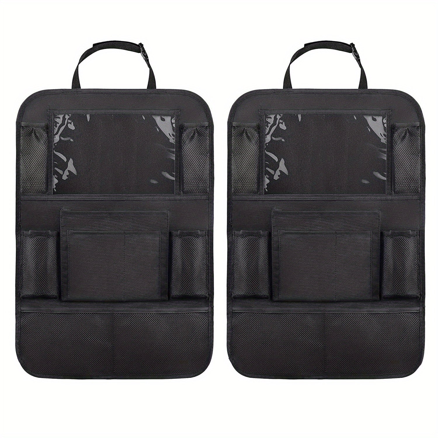 Car Organizer Kick Mats Screen Tablet Holder Storage Pockets