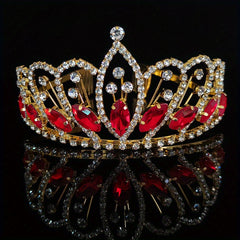 Red Crystal Tiara Queen Crown Headband