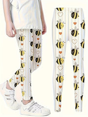 3D Leopard Print Leggings Girls Comfy Yoga Pants Spring