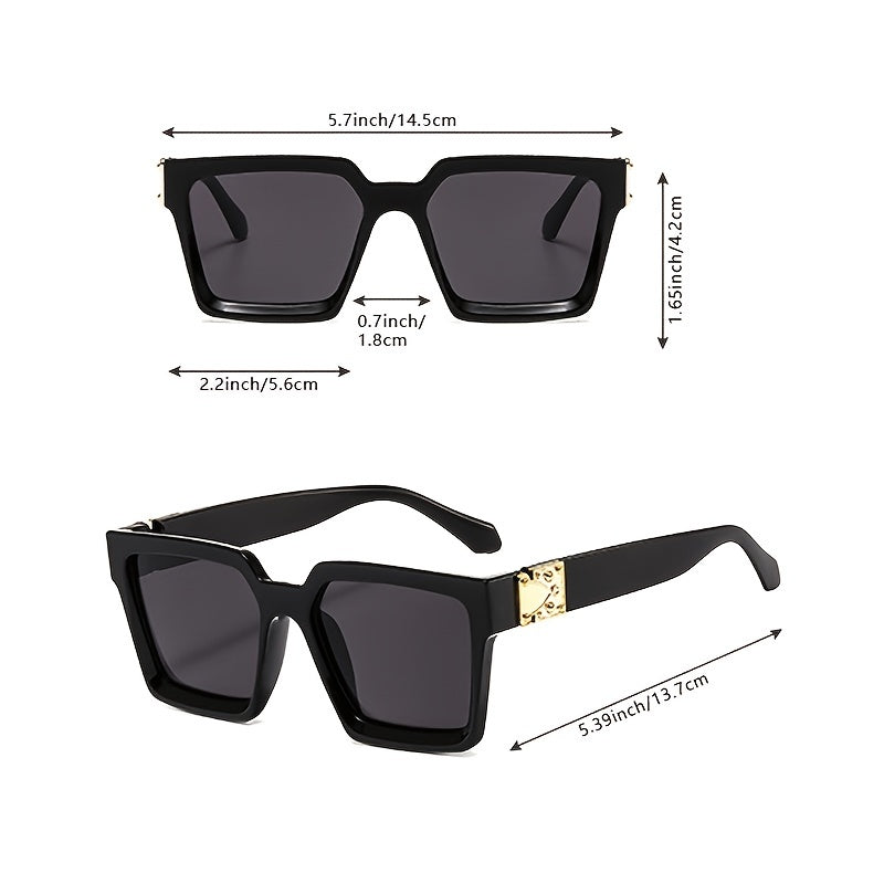 Vintage Square Sunglasses Women's Transparent Eyeglasses UV Protection