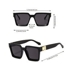 Vintage Square Sunglasses Women's Transparent Eyeglasses UV Protection