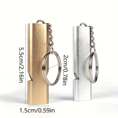 2PCS Aluminum Alloy Survival Whistle for Outdoor Camping Emergency