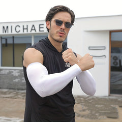 UV Protection Arm Sleeves for Men - Summer Sunscreen Ice Silk Sleeves