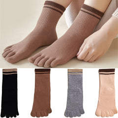 4 Pairs Comfortable Breathable Crew Length Toe Socks Women's Stocki