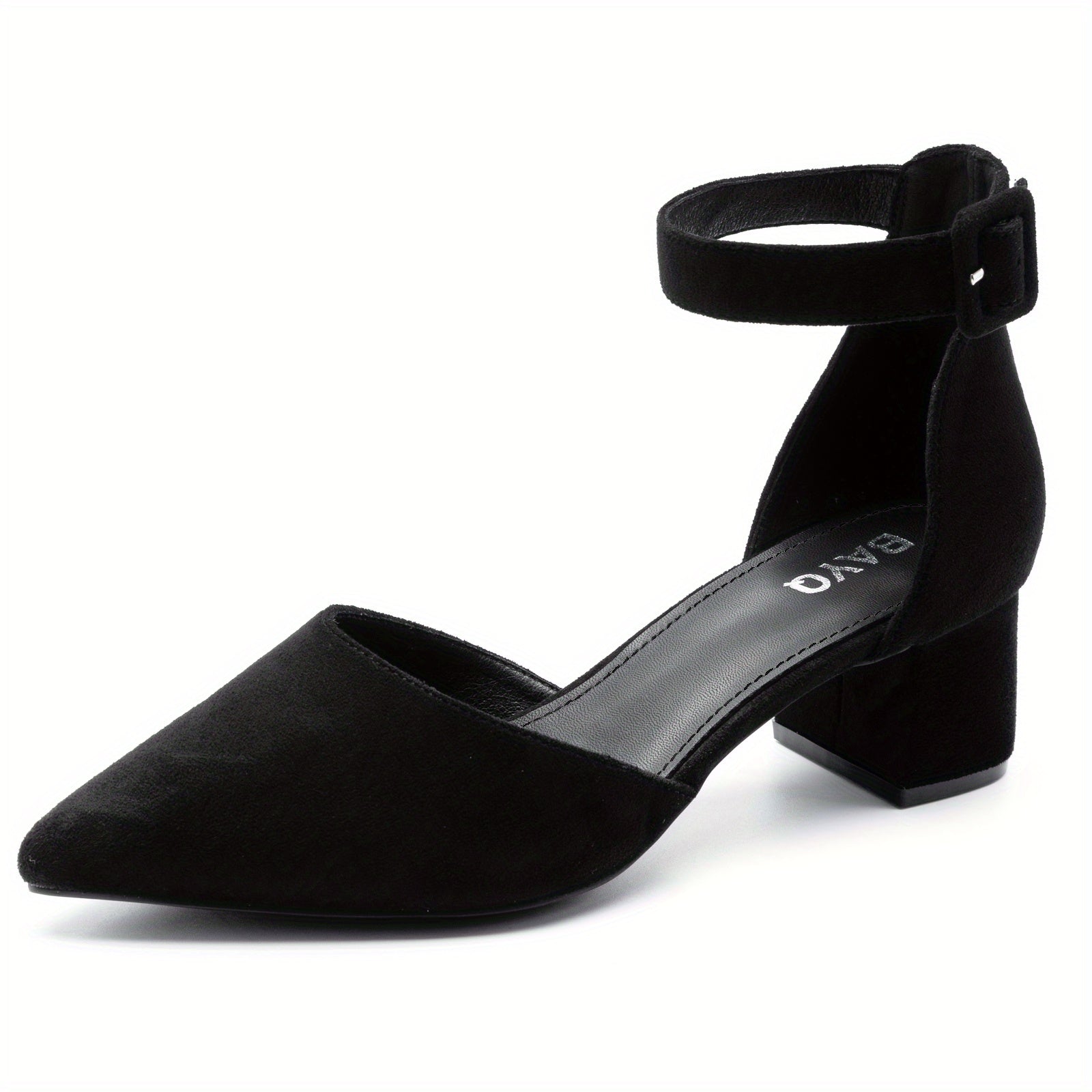 Chunky Heel Buckle Strap Pumps Solid Heels