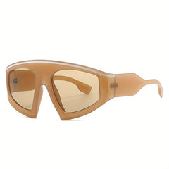 Men's Large Triangle Frame Sunglasses Anti UV400 Vintage Mixed Eyewear