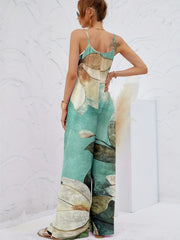 Floral Print Wide Leg Cami Jumpsuit Casual Sleeveless Jumpsuit