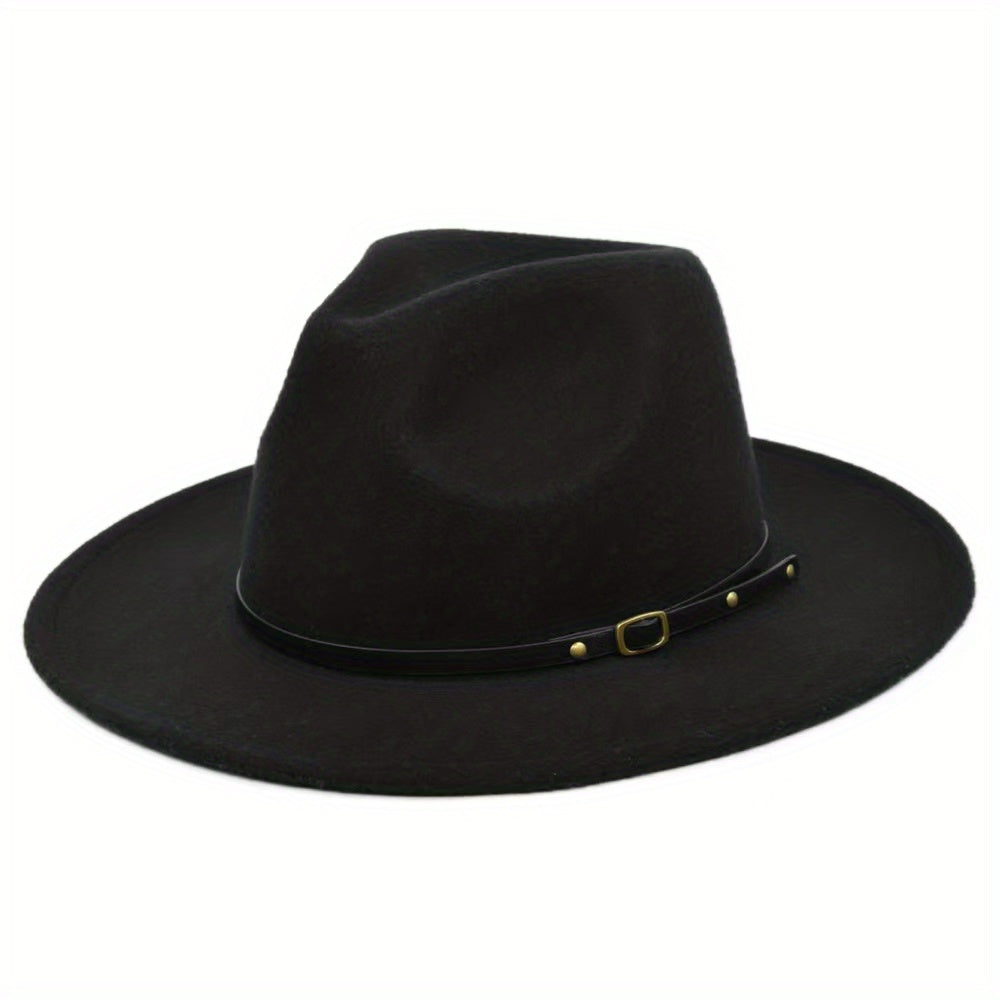Woolen Jazz Hat Sun Protection Fedora Cap for Men & Women