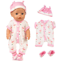 Youngsters Dinosaur Flamingo Doll Clothes Doll Onesie Set