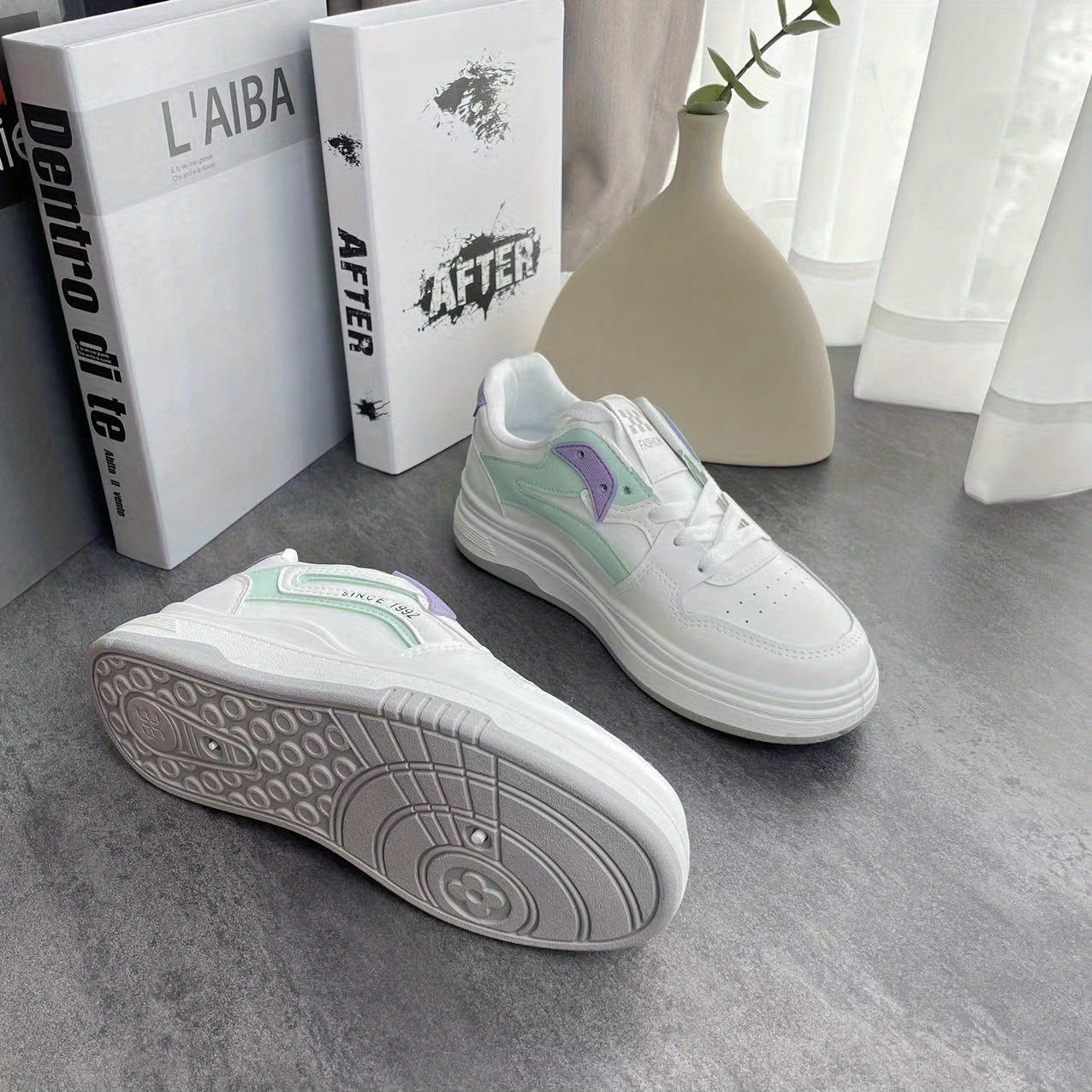 Women's Comfortable Non Slip Skate Shoes Patchwork Casual Sneakers